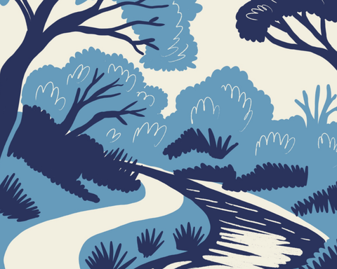 Illustration of the pathway along Griffith Park to Sweeney's Flats